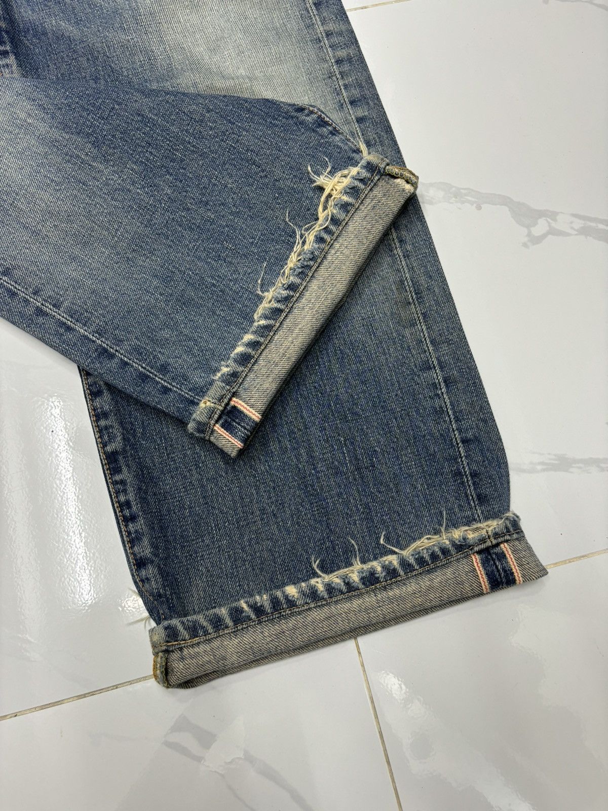Edwin VINTAGE EDWIN 505x SELVEDGE BAGGY DISTRESS DENIM JEANS Size US 28 / EU 44 - 8 Thumbnail