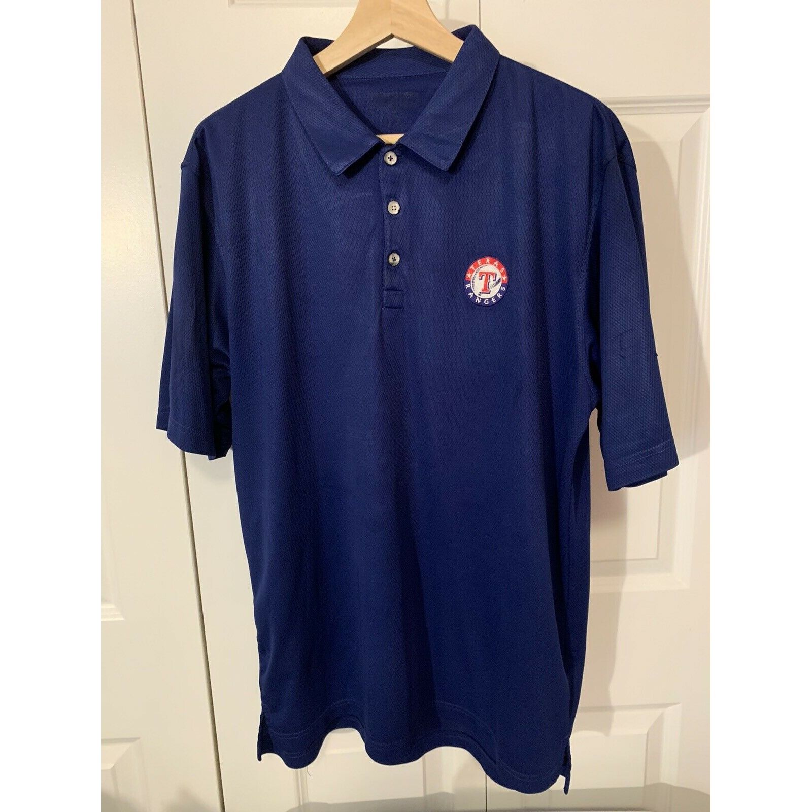 Antigua Texas RANGERS Baseball MLB Blue Men's Sz L Polo Shirt Size US L / EU 52-54 / 3 - 3 Thumbnail