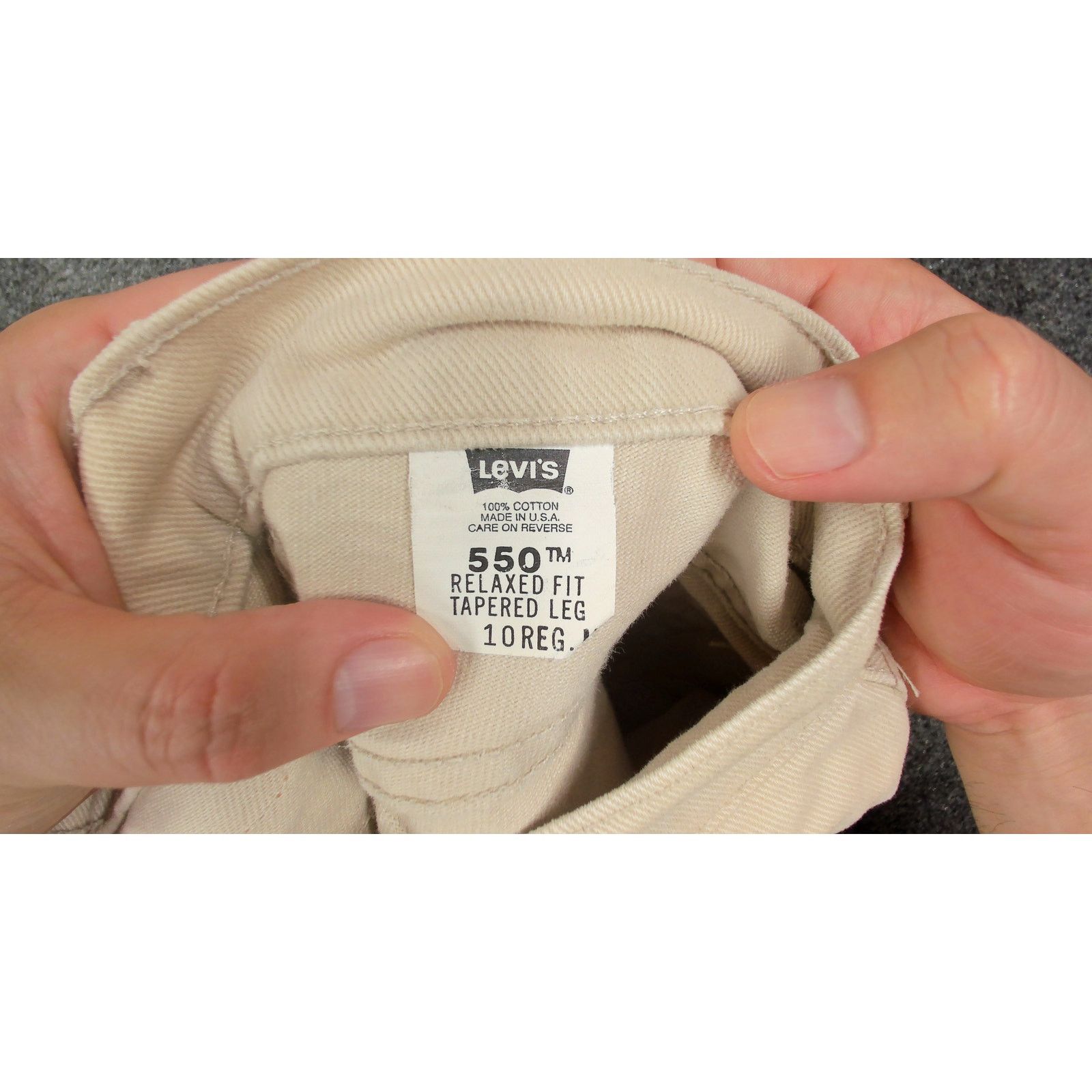 Vintage Vintage 1998 USA Made Levi's 550 Beige Denim Size 29 Size 30" / US 8 / IT 44 - 7 Thumbnail