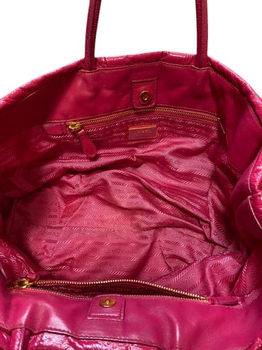 Prada Prada - Ribbon Pink Handbag Tote Leather Nappa Gold Hardware Size ONE SIZE - 2 Thumbnail