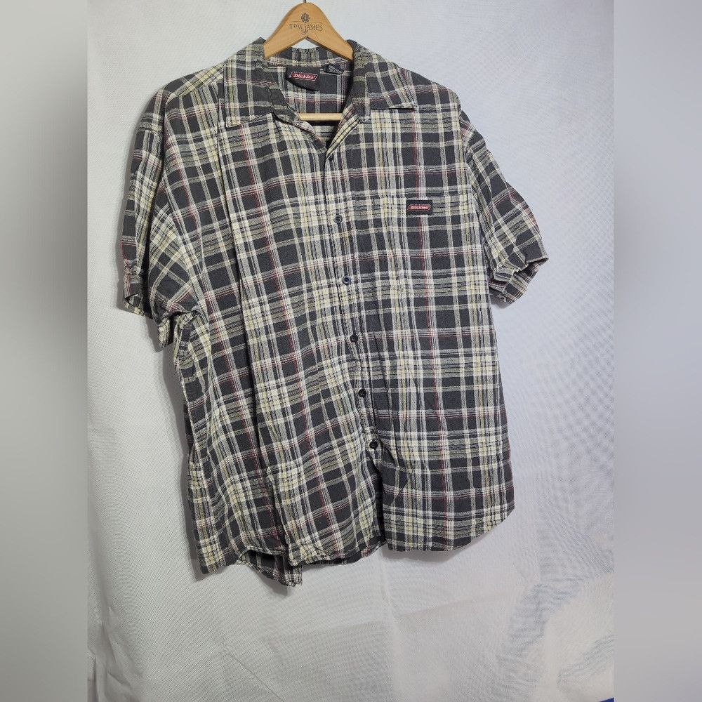 Dickies Dickies Black Gray Red Sz 2XL Casual Button Down Shirt Size US XXL / EU 58 / 5 - 2 Thumbnail