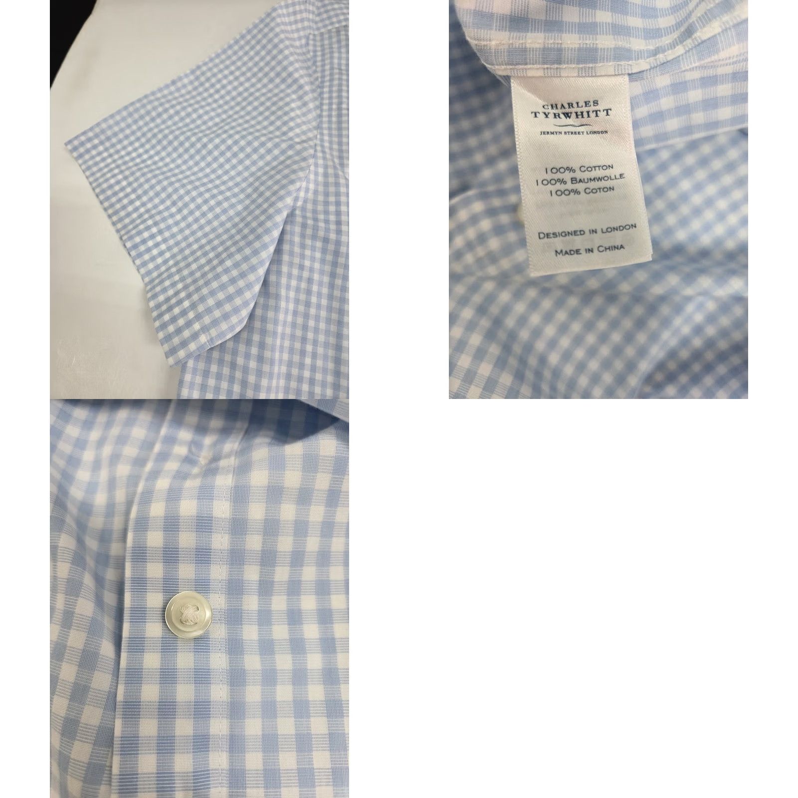Charles Tyrwhitt Charles Tyrwhitt Men's Short Sleeve Classic Fit No Iron Shirt 18 Blue/White Check Casual Formal Business Shirt Size 18 Mens Size US XXL / EU 58 / 5 - 8 Thumbnail
