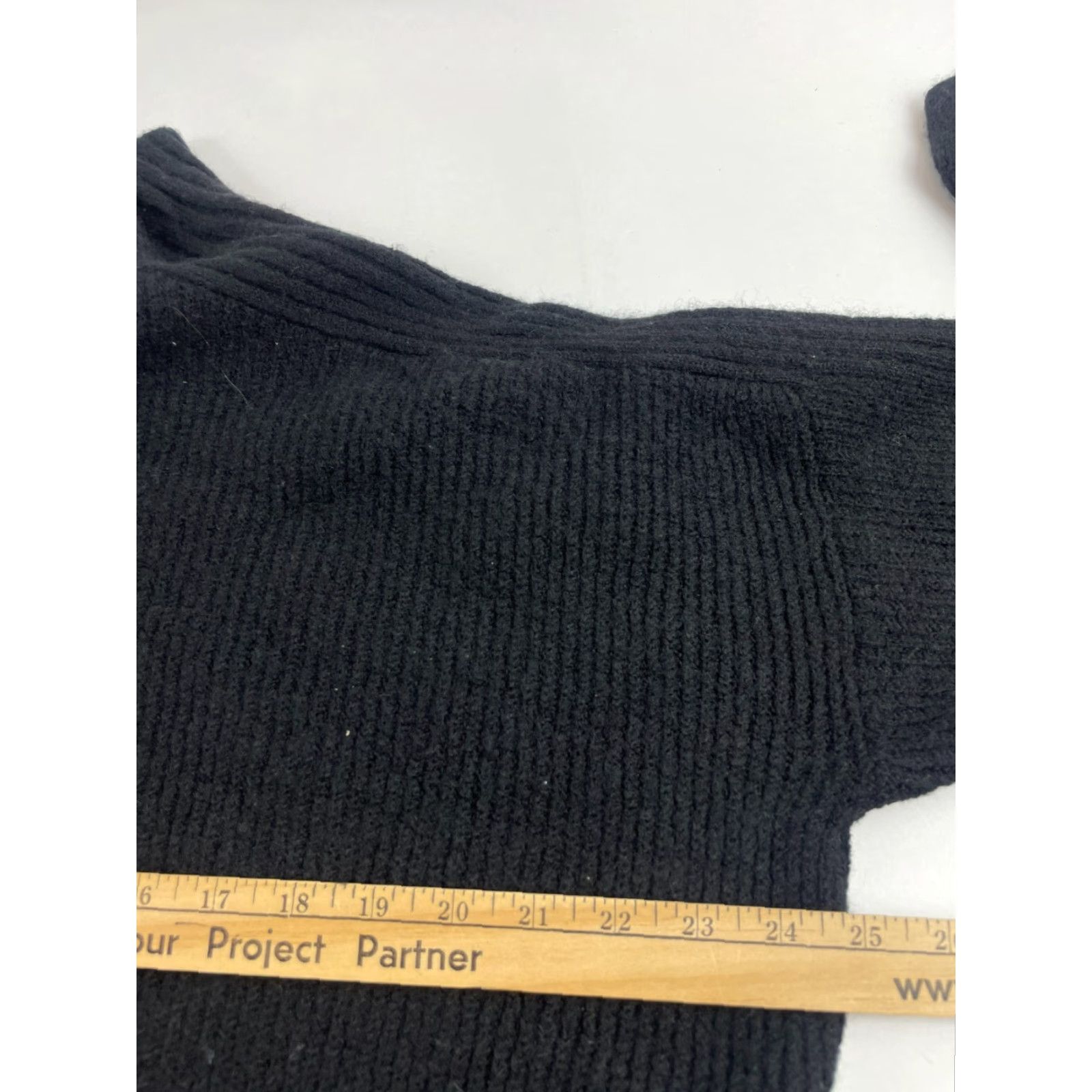 Topshop Topshop Sweater Women Size 8-10 Black Pullover Cropped Knit Ribbed Long Sleeve Mock Neck Size M / US 6-8 / IT 42-44 - 5 Thumbnail