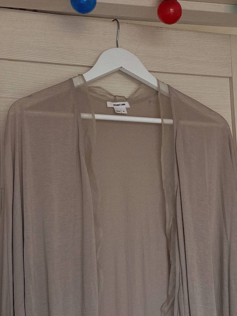 Helmut Lang Helmut Lang Cardigan Beige Sheer Silk Lace Trim Size S / US 4 / IT 40 - 7 Thumbnail