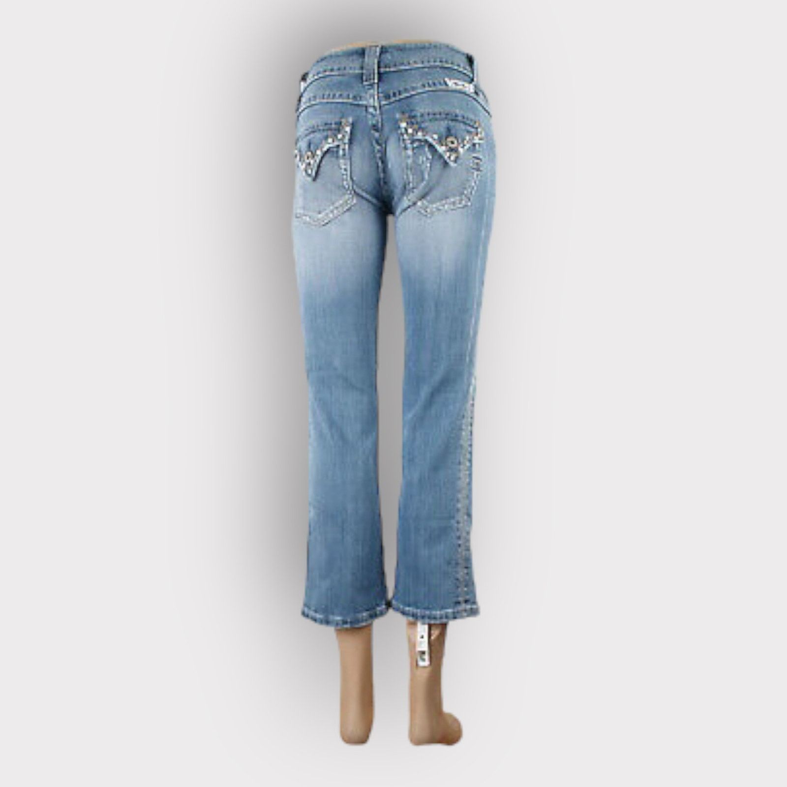 Nordstrom Miss Me Cropped Jeans Flap Pocket Medium Wash | Size 27 Size 27" / US 4 / IT 40 - 2 Thumbnail