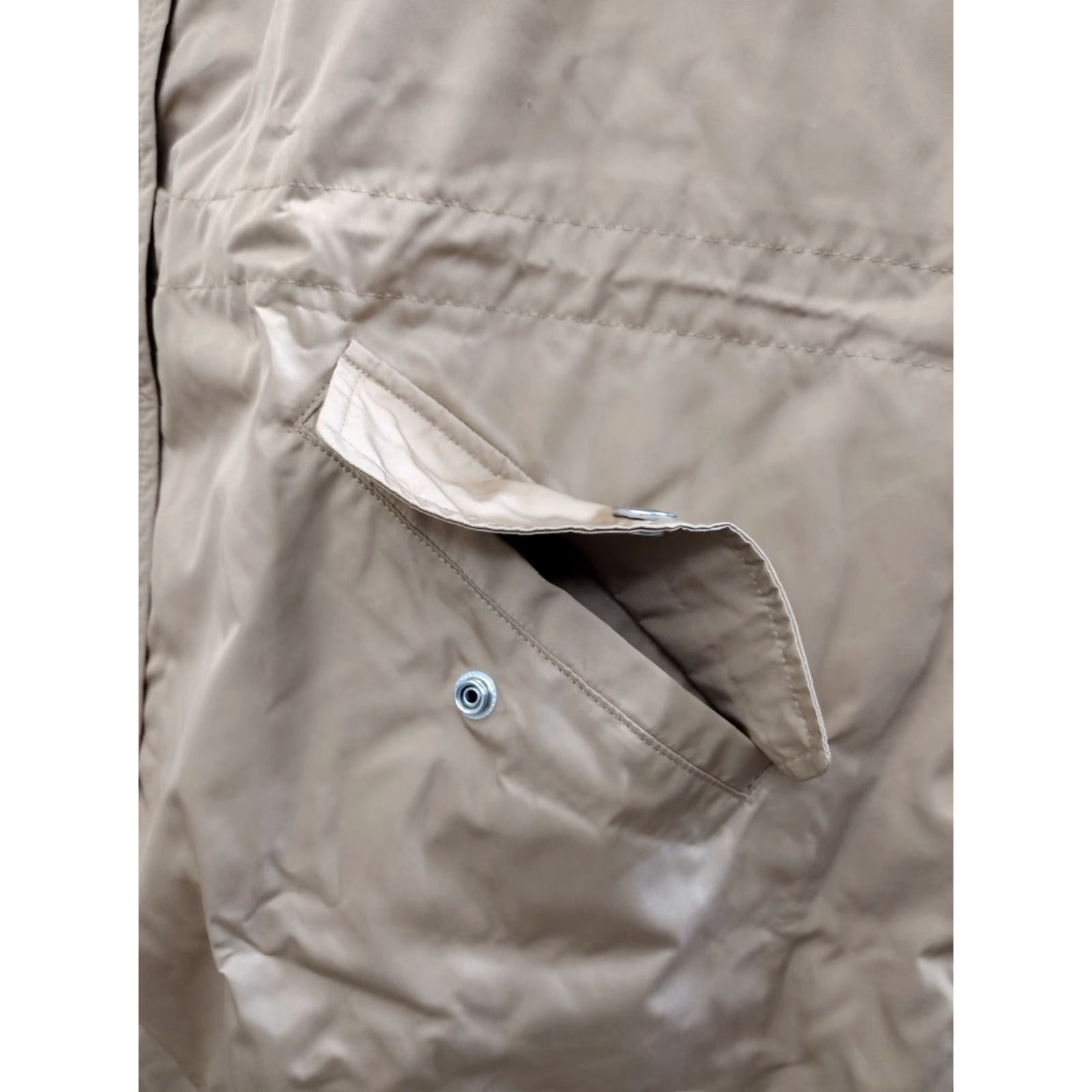 Vintage Time and Tru Jacket Womens XL Beige Hooded Light Waterproof Raincoat Size XL / US 12-14 / IT 48-50 - 7 Thumbnail