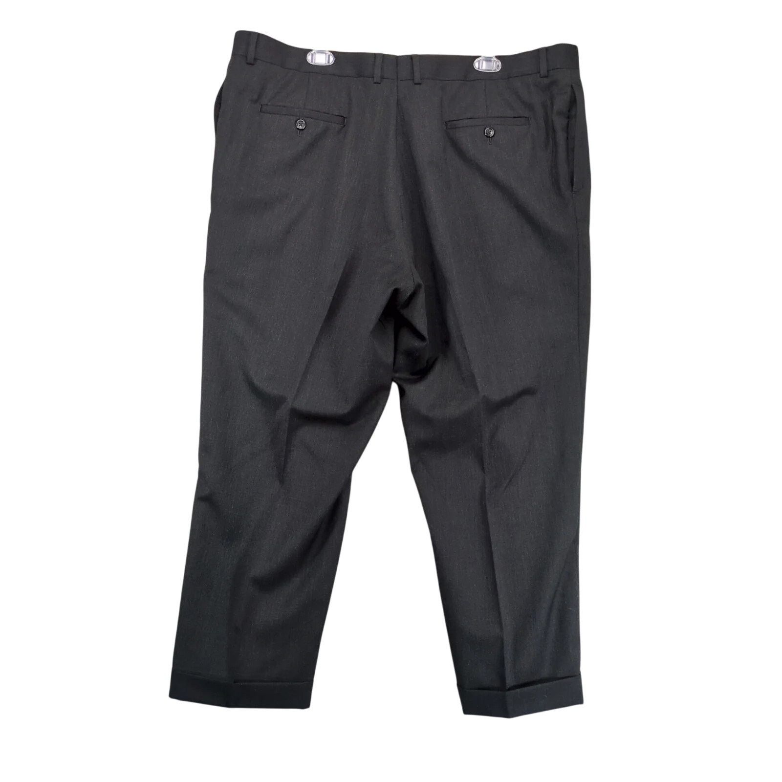 Joseph & Feiss Joseph & Feiss Black Wool Dress Pants Men's 44x27 Straight Size 44S - 2 Thumbnail