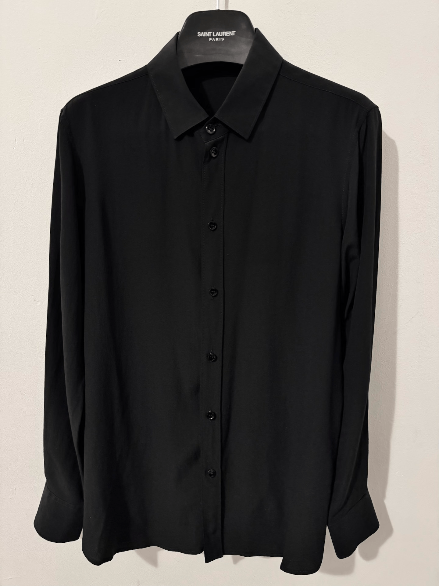 Saint Laurent Paris Saint Laurent Black Silk Shirt Size US XS / EU 42 / 0 - 1 Thumbnail