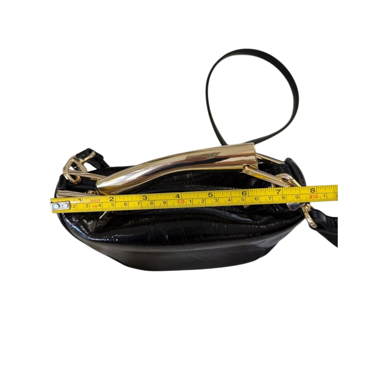 Zara ZARA Mini Bucket Black Bag with Metallic Gold Handle Size ONE SIZE - 14 Thumbnail