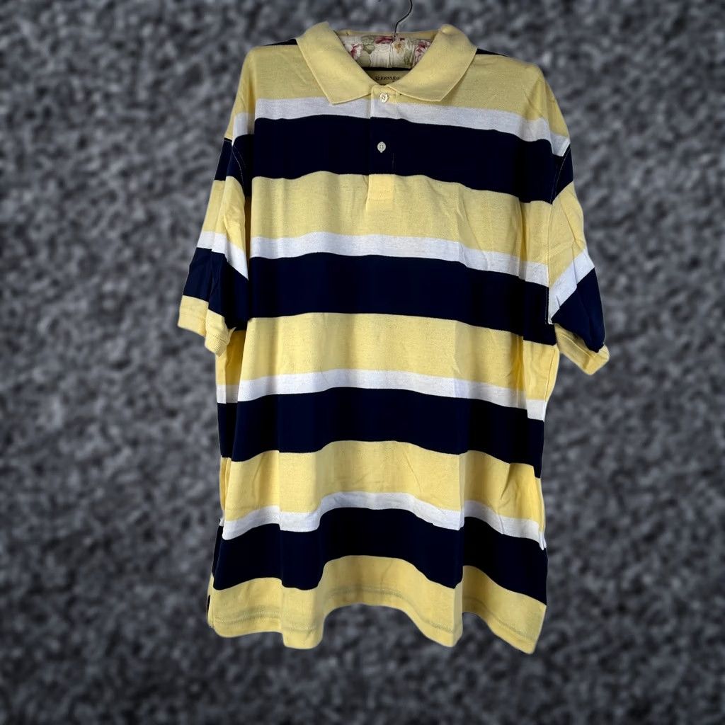 Vintage St. John's Bay Heritage Polo Mens XXL Yellow Striped Golf Shirt Cotton New Size US XXL / EU 58 / 5 - 1 Thumbnail