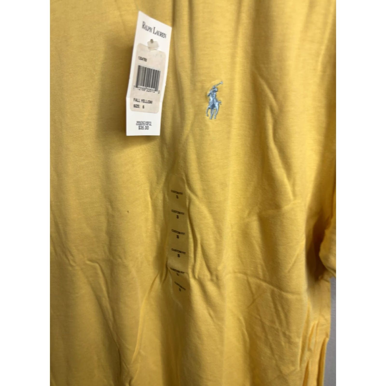 Polo Ralph Lauren Polo Ralph Lauren Shirt Mens Small Yellow Crewneck Pony Logo Cotton Tee T-Shirt Size US S / EU 44-46 / 1 - 2 Thumbnail