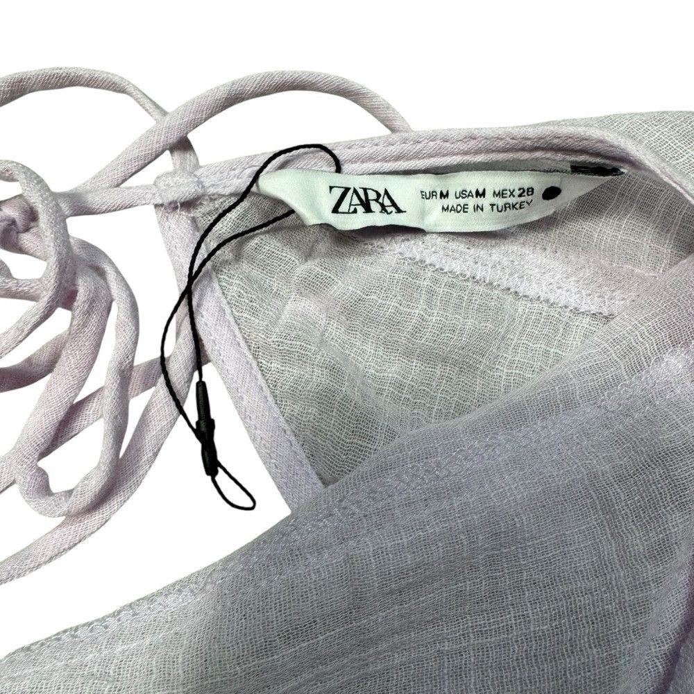 Zara New Zara Open Back Long Bell Sleeve Cotton Gauze Pink Blous Size M / US 6-8 / IT 42-44 - 6 Thumbnail