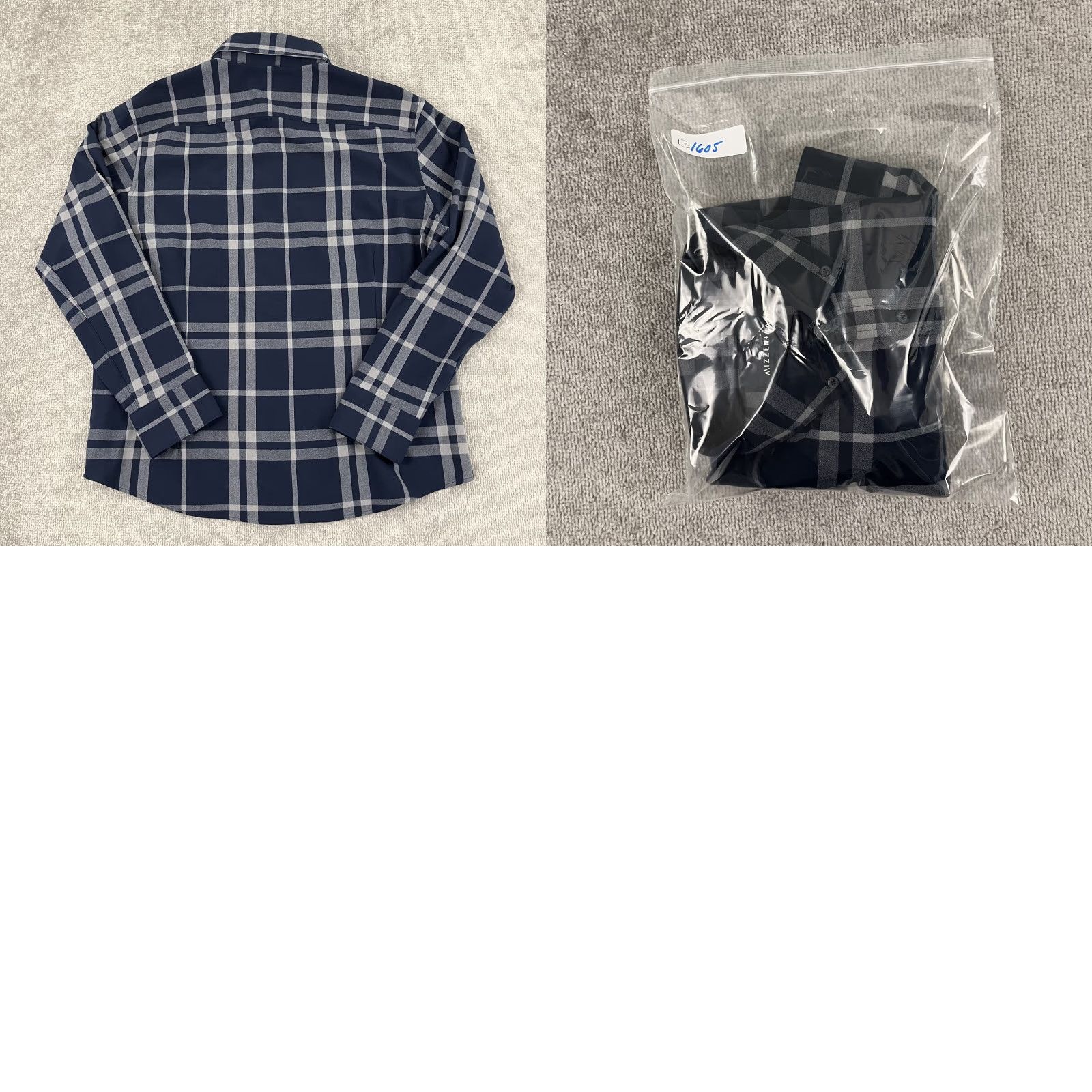 Mizzen+Main MIZZEN + MAIN Shirt Mens XL Trim Fit Blue Plaid Performance Button Down Stretch Dress Shirt Size US XL / EU 56 / 4 - 8 Thumbnail