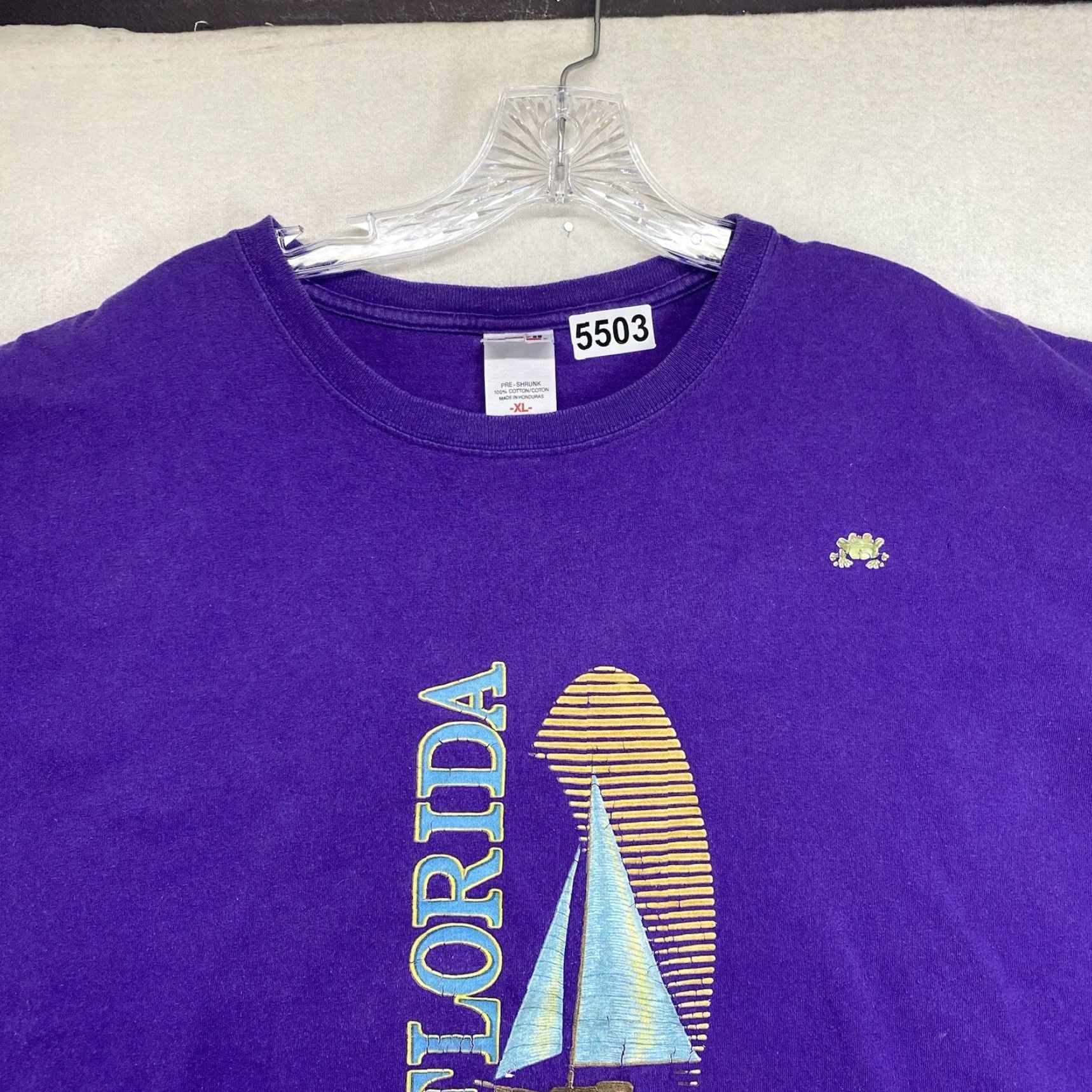 Anvil VINTAGE Florida T Shirt Mens Large 90s Sailboat Graphic Cotton Unisex Size US L / EU 52-54 / 3 - 5 Thumbnail