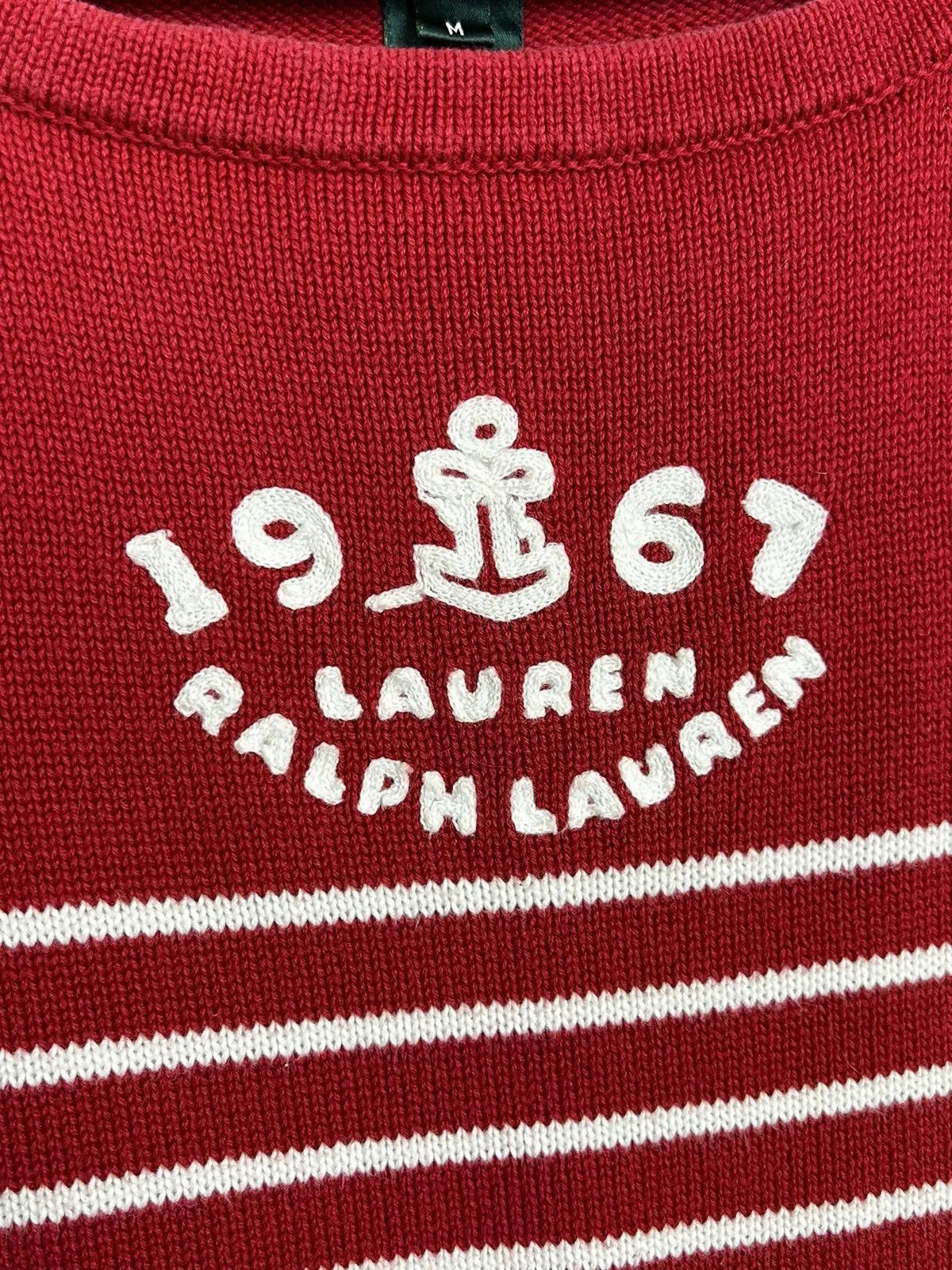 Lauren Ralph Lauren Vintage Lauren Ralph Lauren Marine Striped Sweater In Red Size M / US 6-8 / IT 42-44 - 2 Thumbnail