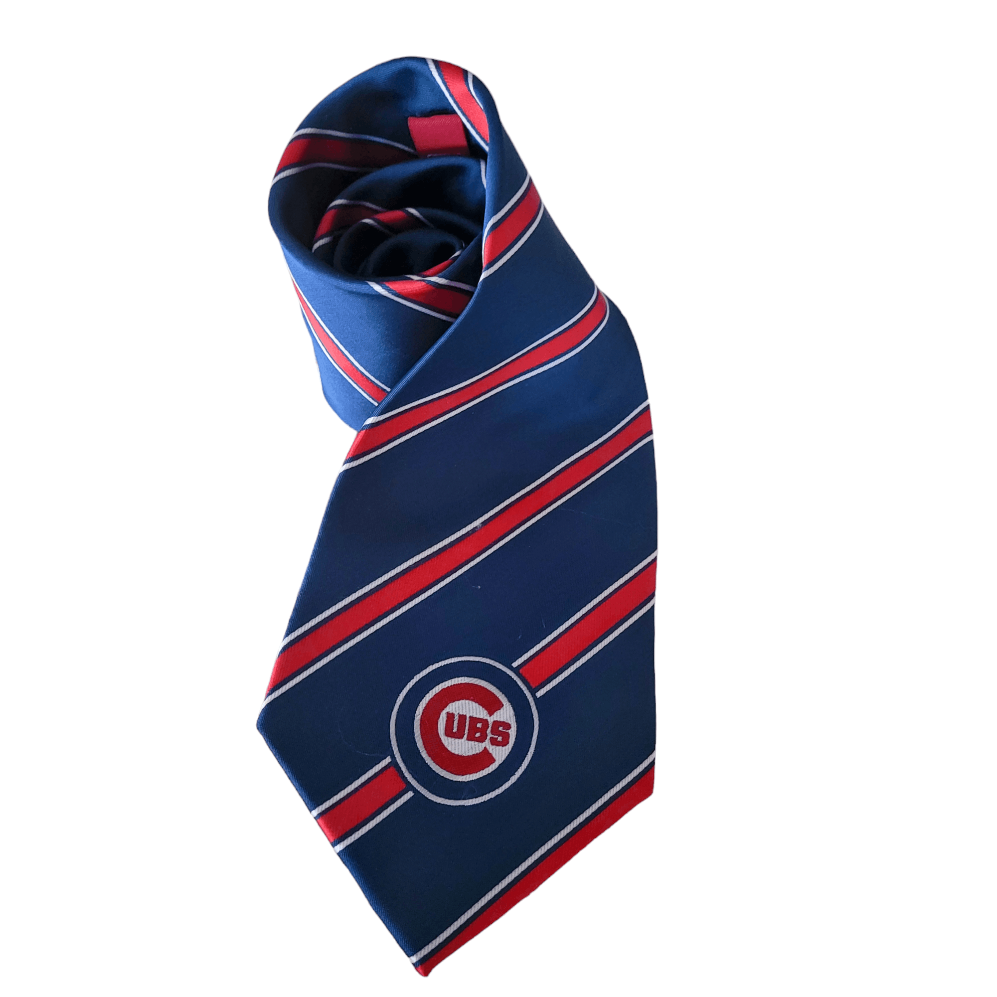 MLB Chicago Cubs Red and Blue Striped Tie Size ONE SIZE - 1 Thumbnail
