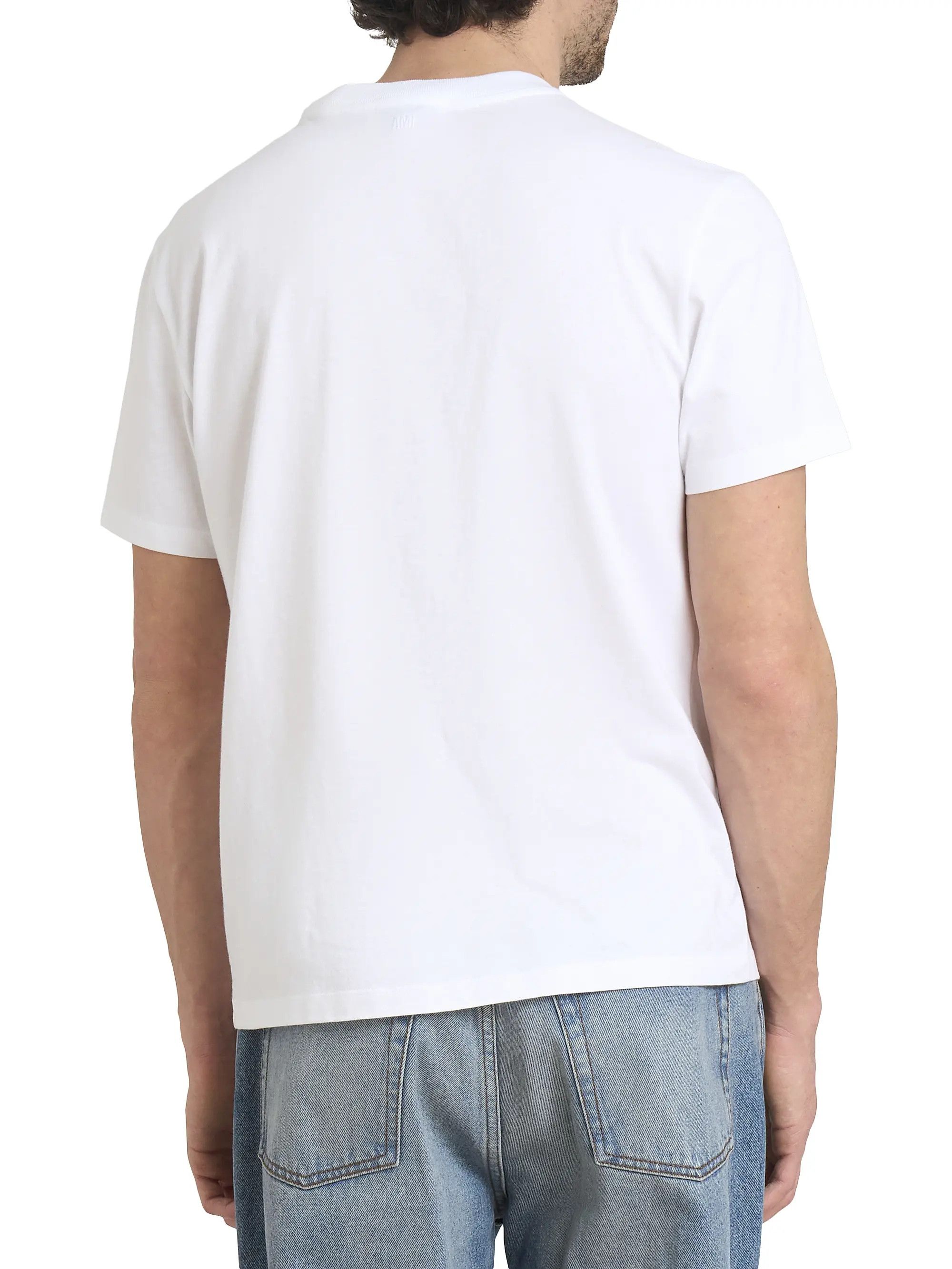AMI os11x0226 Contrasted Ami de Coeur Cotton T-Shirt in White Size US L / EU 52-54 / 3 - 4 Thumbnail