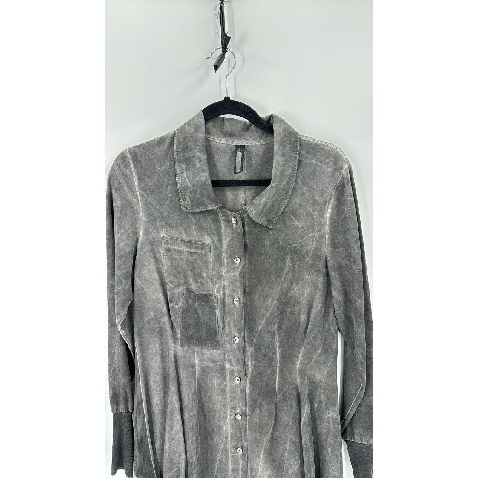 Other Inizio Dress Small Gray Button Front Shirt Dress Lagenlook Size S / US 4 / IT 40 - 4 Thumbnail