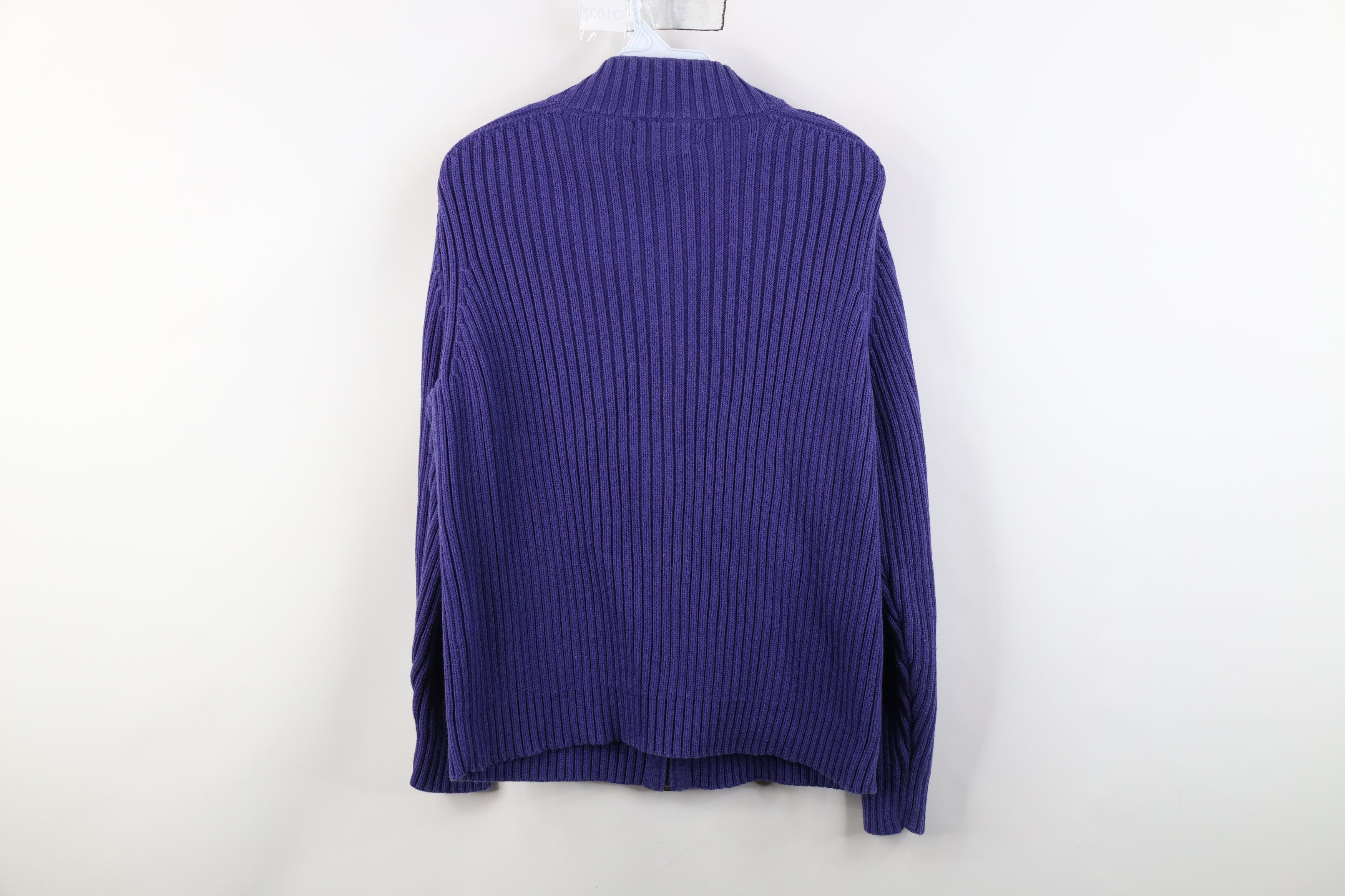 Lands' End Vintage 90s Lands End Cotton Cable Ribbed Knit Sweater Size L / US 10 / IT 46 - 9 Thumbnail