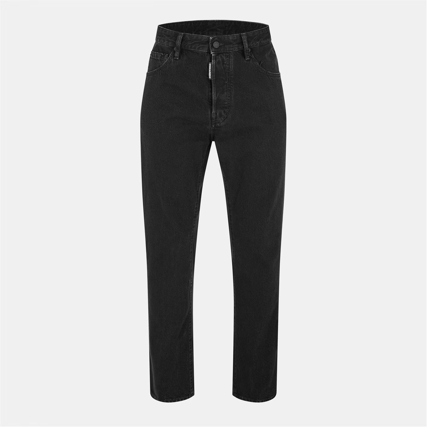 Dsquared2 o1g2r1mq0426 Relaxed Fit Wide Leg Jeans in Black Size US 34 / EU 50 - 1 Thumbnail