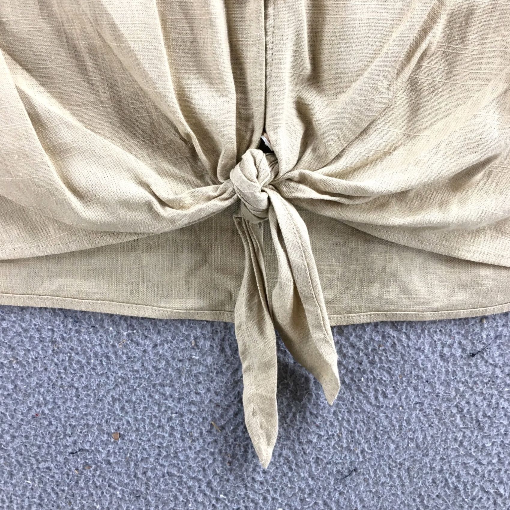 Vintage 89th And Madison Tie Front Blouse Womens Small Beige Short Sleeves Button Up NEW Size S / US 4 / IT 40 - 7 Thumbnail