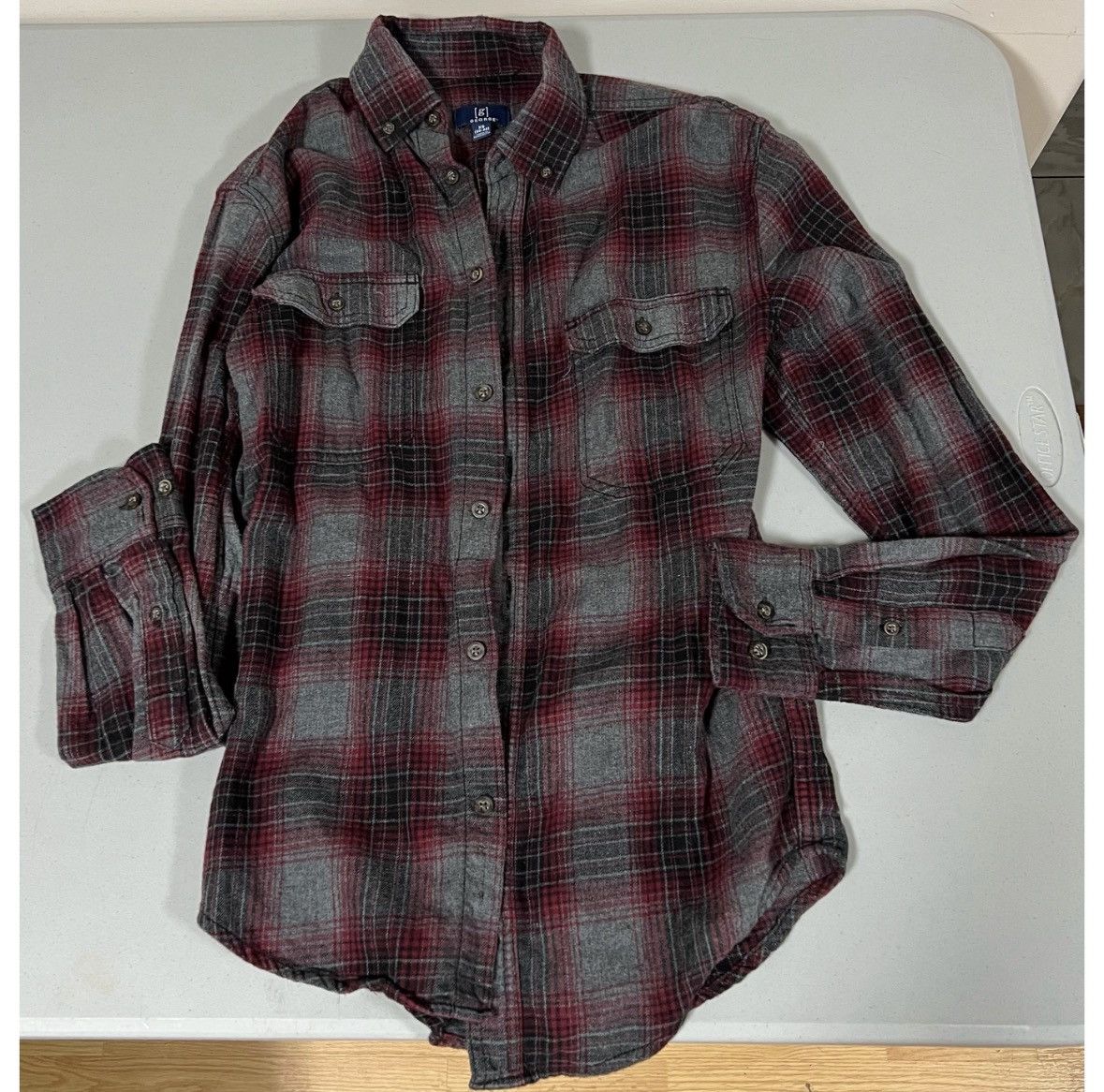 George Gray Plaid Checkered Button-Down Flannel Shirt Top Size XS 🪓 Size US XS / EU 42 / 0 - 1 Thumbnail