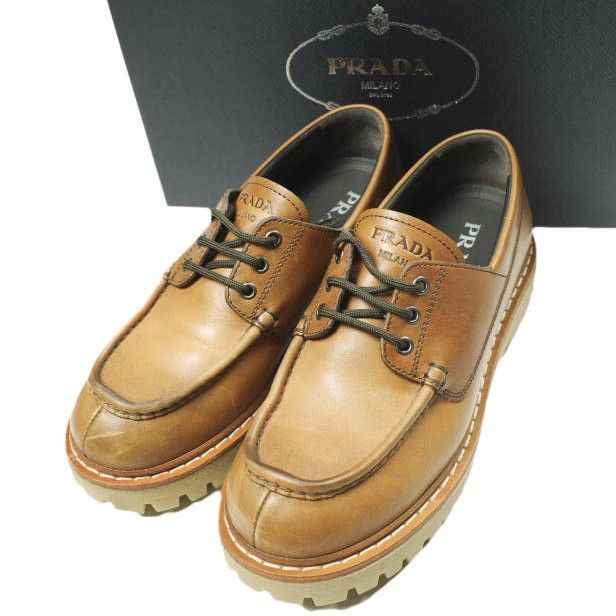 Prada Prada Prada Calf Leather Lace Up Shoes Leather Shoes 2EE416070 DUTY FREE for USA Size ONE SIZE - 1 Thumbnail