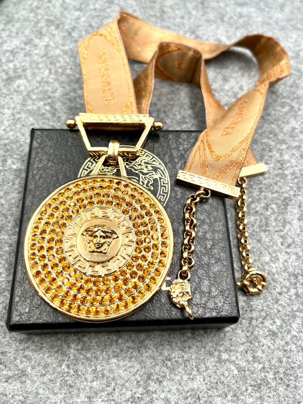 Versace Gianni Versace Crystal Medusa Necklace Size ONE SIZE - 2 Thumbnail
