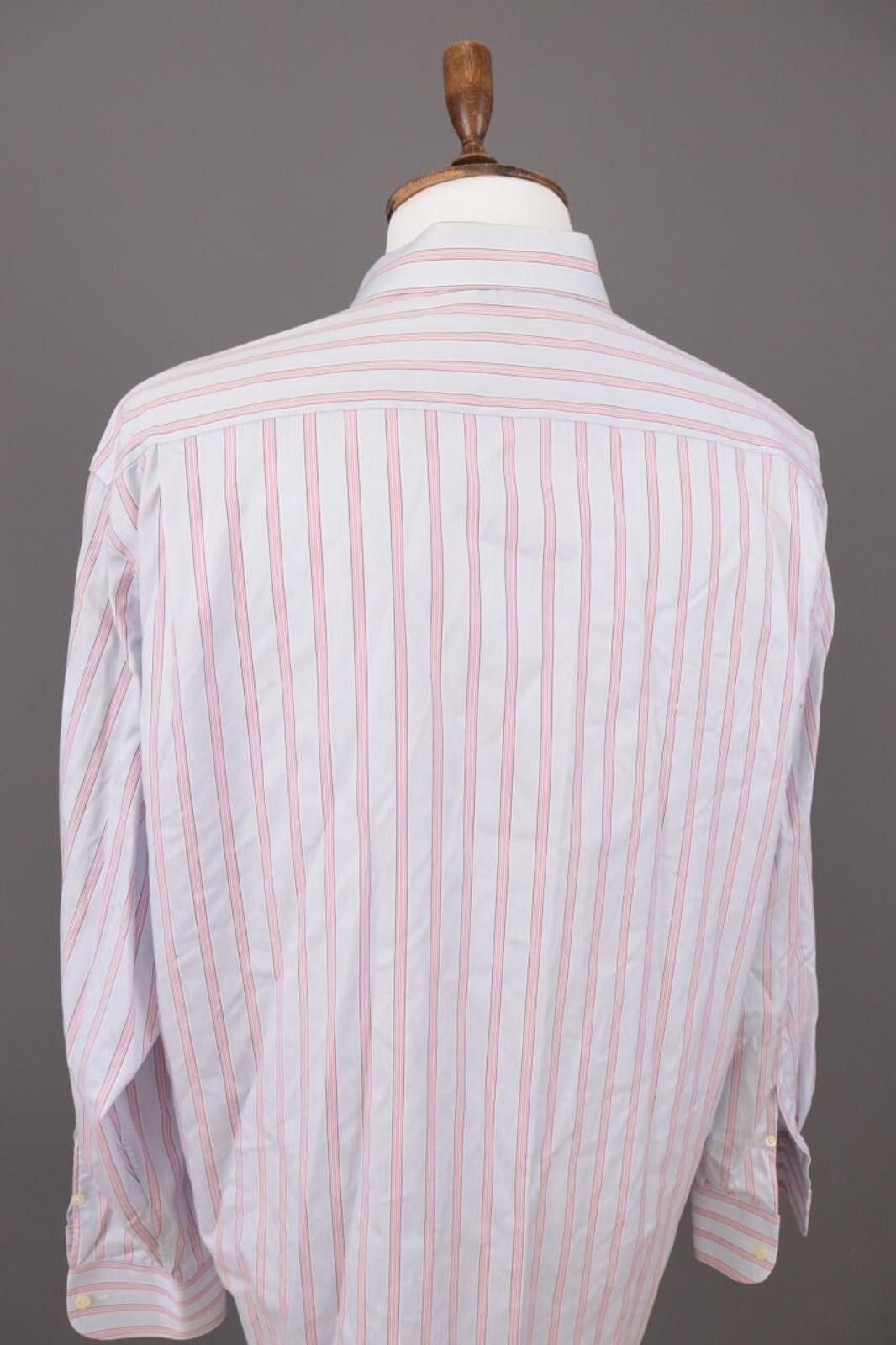 Eton Eton Wrinklefree Cotton Blue Stripe Shirt Size 45 / 17 3/4 Size US M / EU 48-50 / 2 - 11 Thumbnail