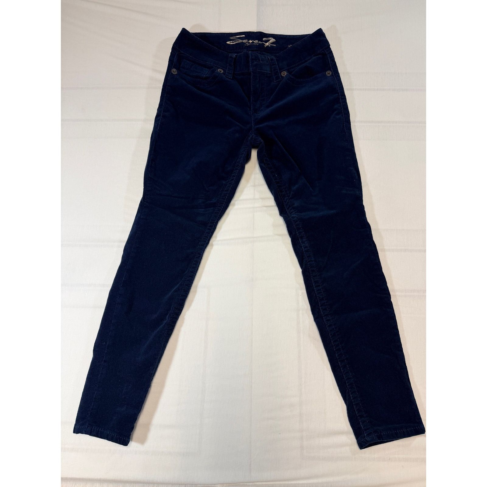 Seven 7 Seven7 Women’s Blue Corduroy Skinny Jeans Size 10 Stretch Size 32" / US 10 / IT 46 - 1 Thumbnail
