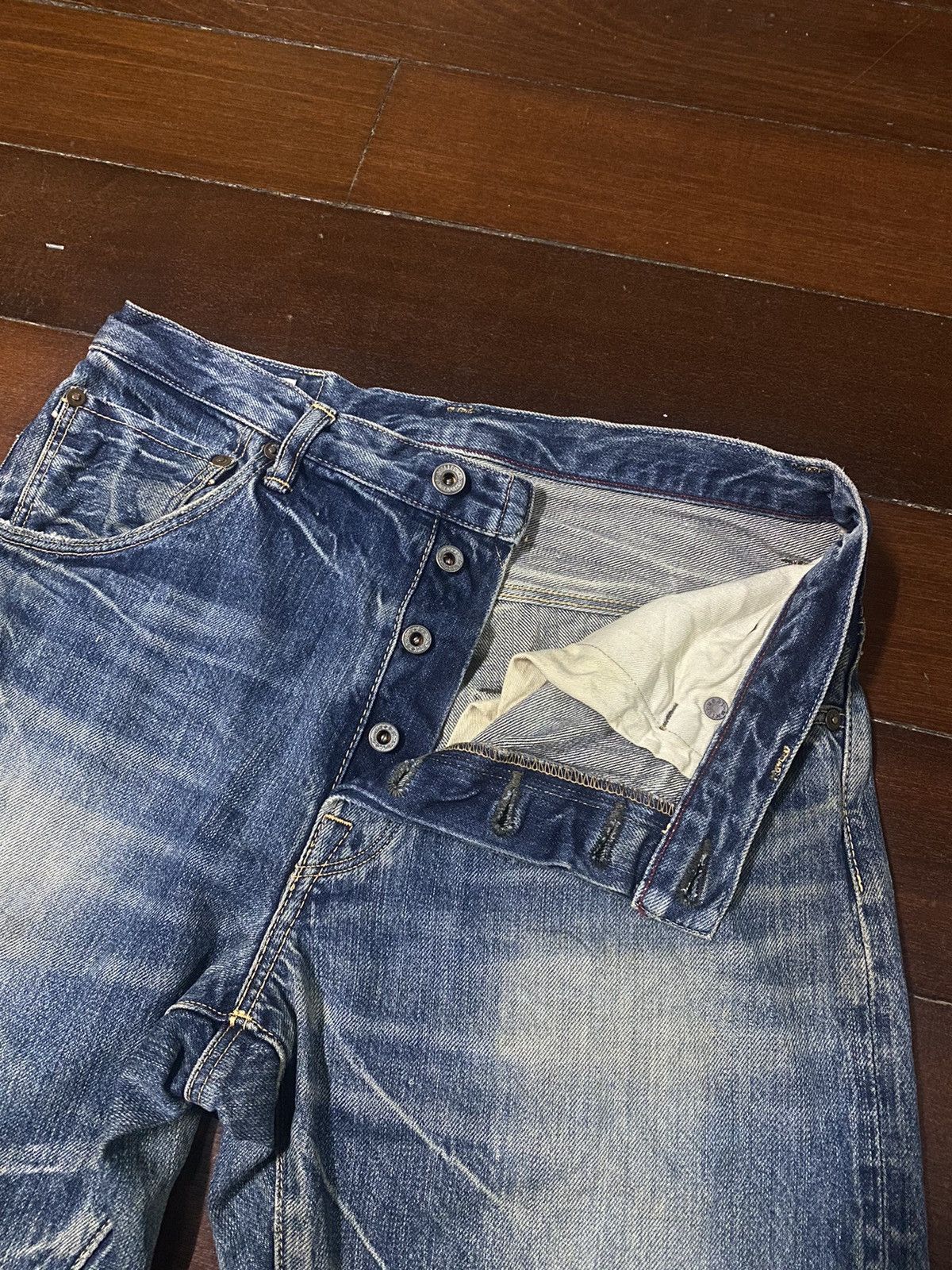 Warehouse Fire SPELL BOUND JAPAN selvedge mud wash distressed rusty Size US 32 / EU 48 - 17 Thumbnail