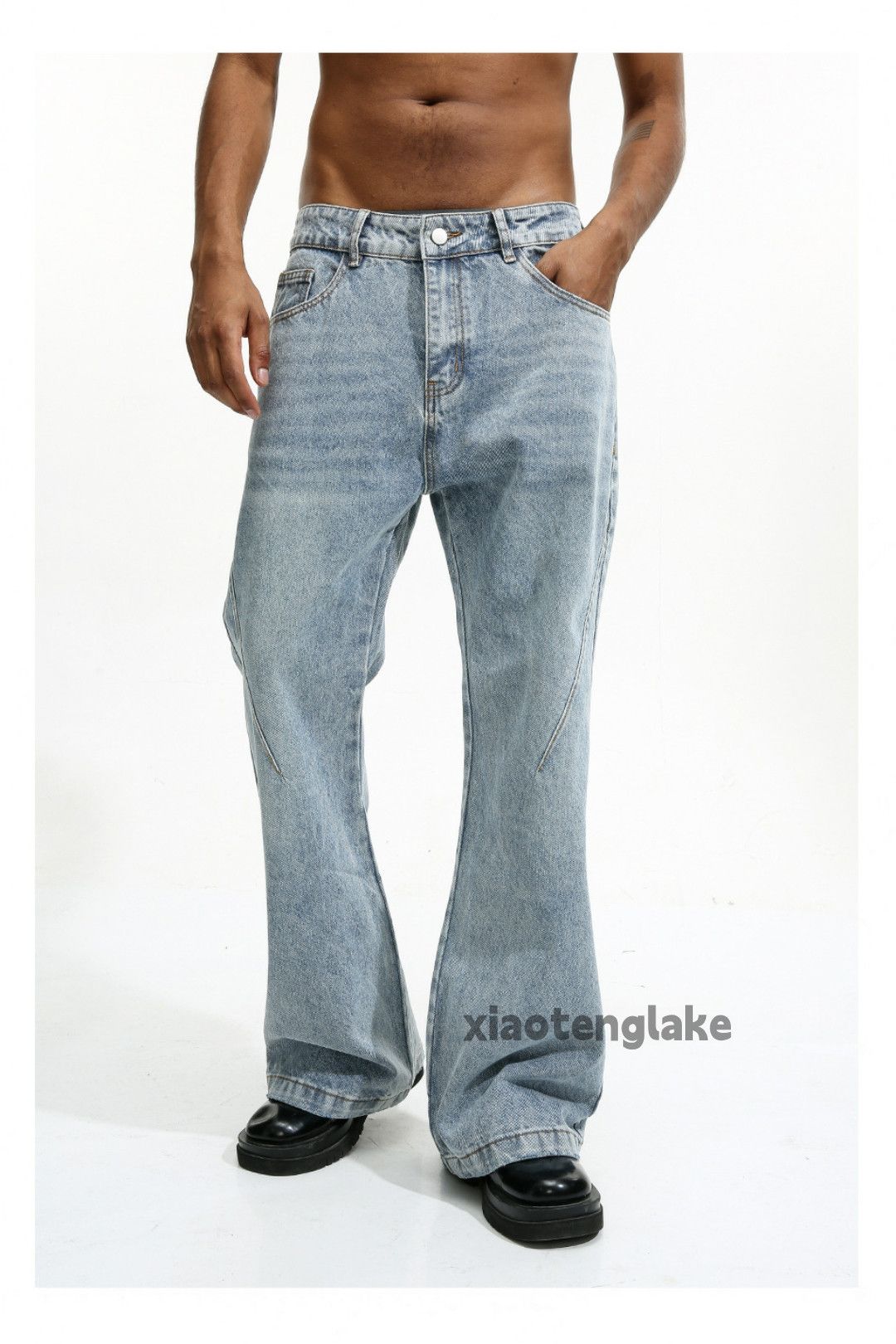 Jean × Vintage washed faded cleanfit yuppie bootcut flared jeans Size US 32 / EU 48 - 1 Thumbnail