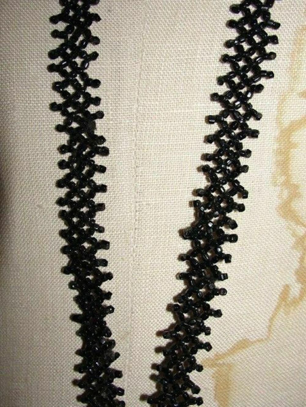Designer Victorian Jet Seed Bead Flapper Necklace Size ONE SIZE - 3 Thumbnail