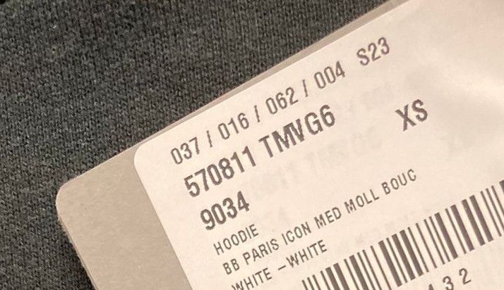 Balenciaga o1mt1gz1124 BB Paris Icon Hoodie Medium Fit in Black/White Size US XS / EU 42 / 0 - 7 Thumbnail