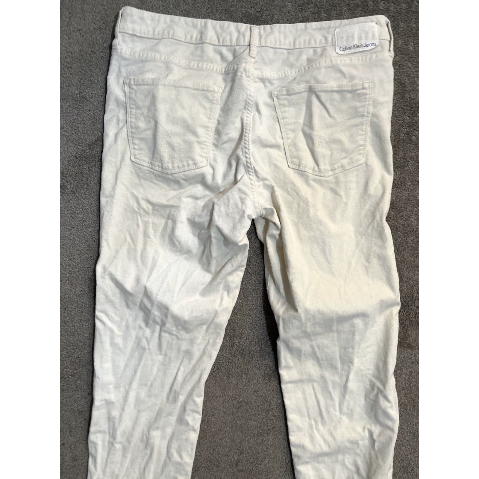Calvin Klein Calvin Klein Low Rise Ultimate Skinny Corduroy Jeans Size (32x32) White Size 24" / US 00 / IT 34 - 2 Thumbnail
