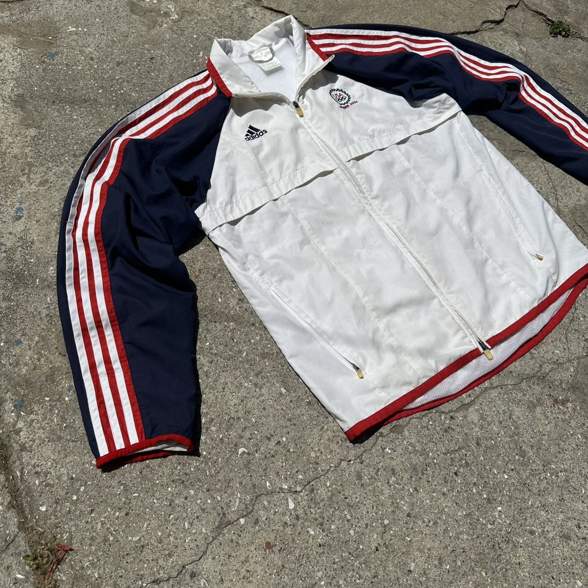 Adidas 🏆RARE ADIDAS VNTG USA OLYMPIC GAMES ATHENS 2004 TRACK JACKET Size US L / EU 52-54 / 3 - 4 Thumbnail