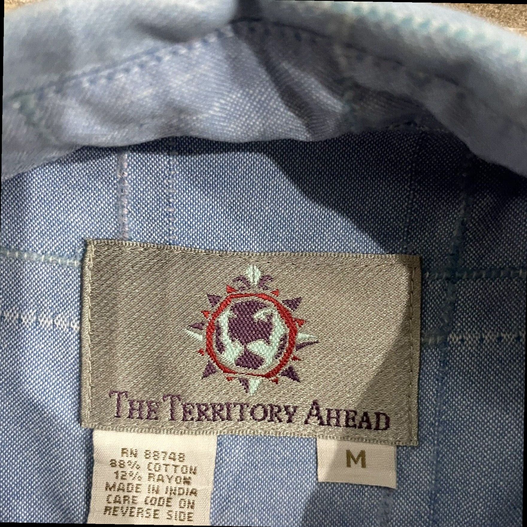 The Territory Ahead The Territory Ahead Blue Button Down Cotton Blend Shirt Mens Medium Size US M / EU 48-50 / 2 - 2 Thumbnail