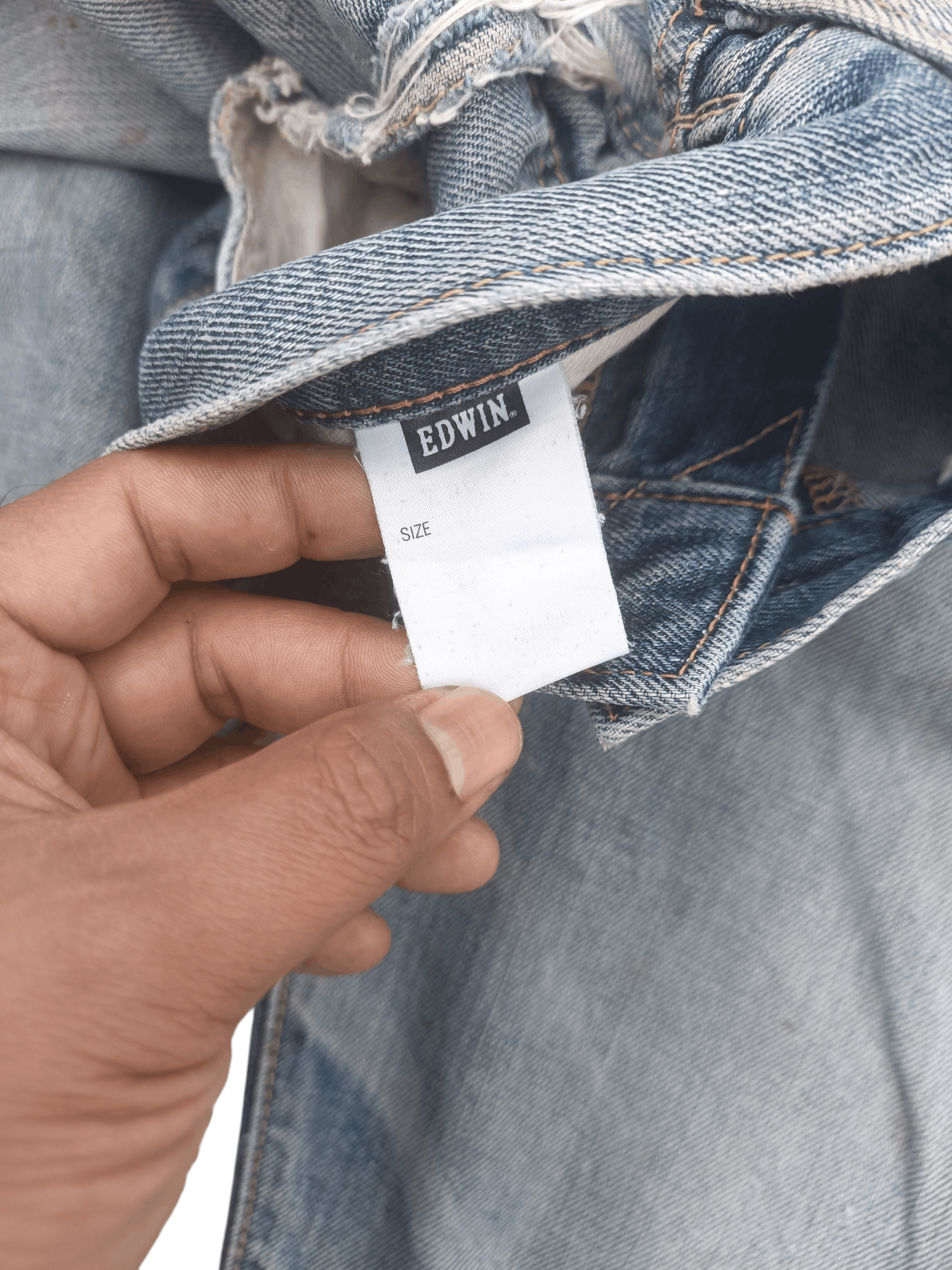 Edwin × Vintage EDWIN VINTAGE ORANGE TAB DISTRESSED SELVEDGE DENIM E197 Size US 32 / EU 48 - 9 Thumbnail