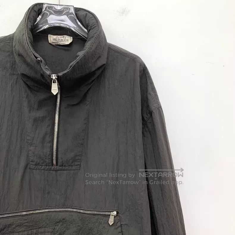 Hermes Hermes Licorice cotton hooded half-zip long sleeve jacket Size US M / EU 48-50 / 2 - 3 Thumbnail