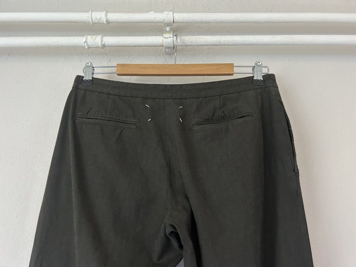 Maison Margiela Maison Margiela Dark Green Wool-Linen Blend Trousers Size US 34 / EU 50 - 7 Thumbnail