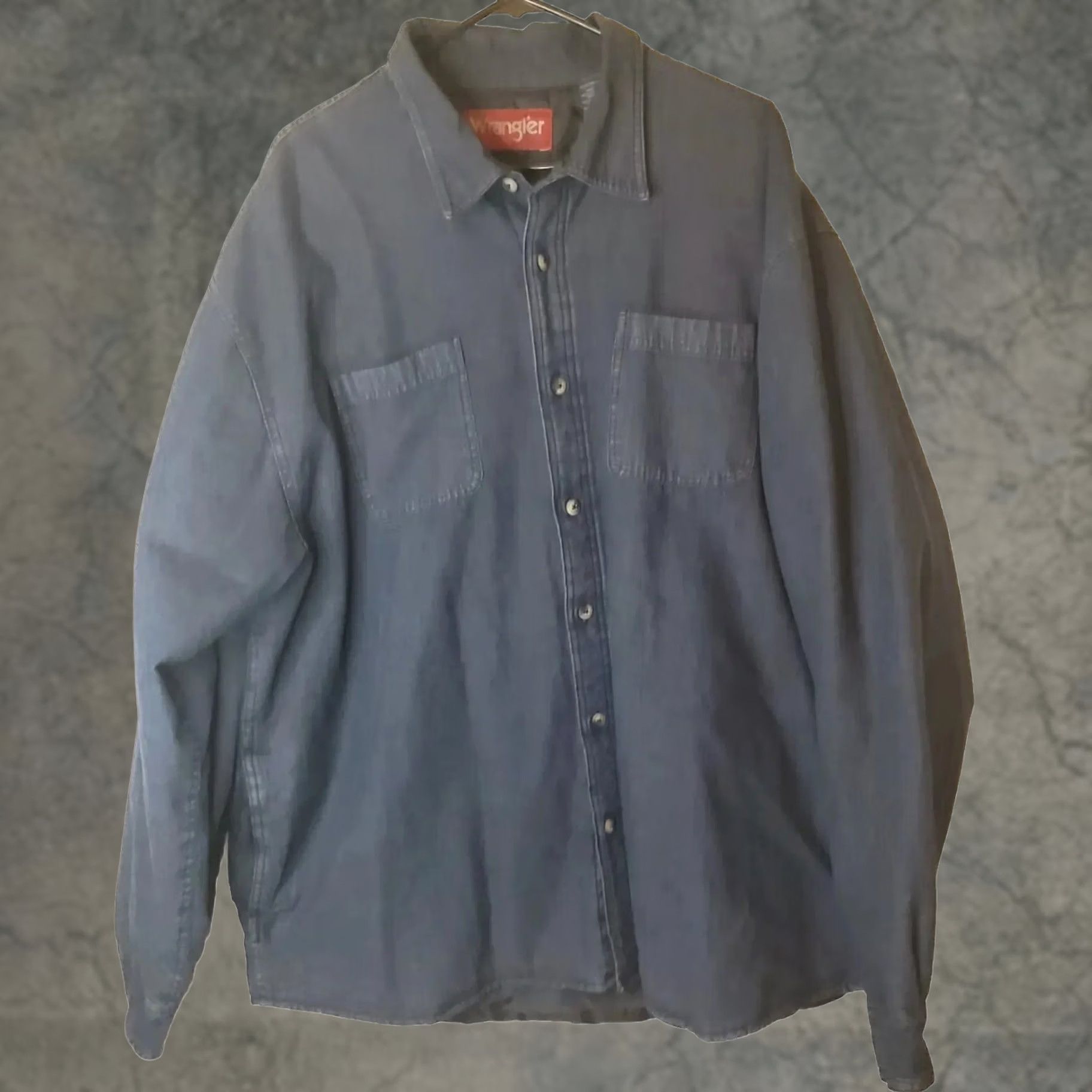 Wrangler Wrangler Shacket Men's 2XL Blue Canvas Quilted Insulated Button Up Shirt Jacket Size US XXL / EU 58 / 5 - 1 Thumbnail