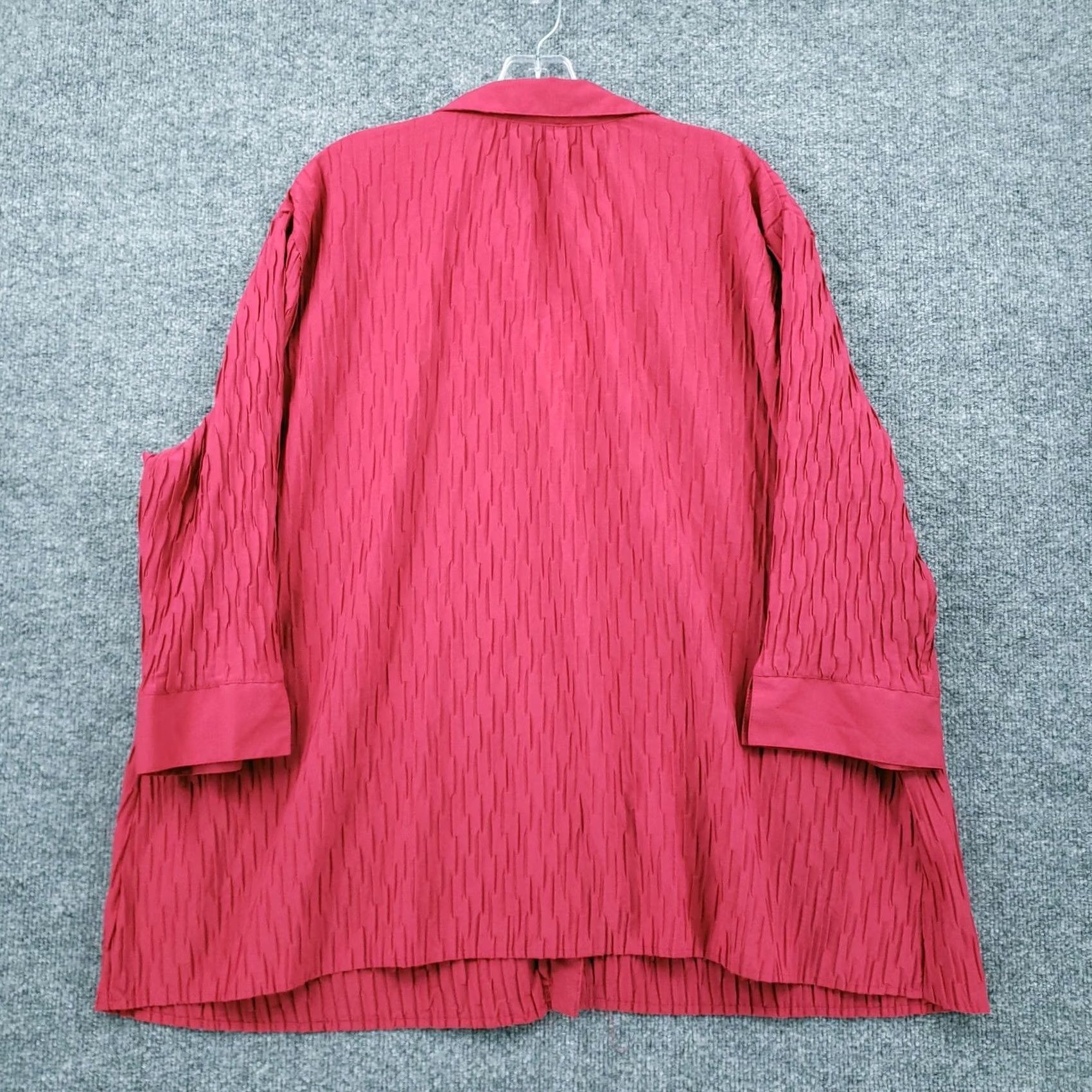 Vintage Laura Scott Shirt Womens 20/22W Plus Button-Up Red Tunic 3/4 Sleeve Collared Size 3XL / US 20-22 - 2 Thumbnail