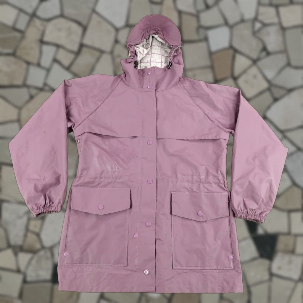 Vintage VINTAGE LL BEAN Jacket Women Small Purple Waterproof PVC Shell 90s Hooded Zip Pockets Womens Size S / US 4 / IT 40 - 1 Thumbnail