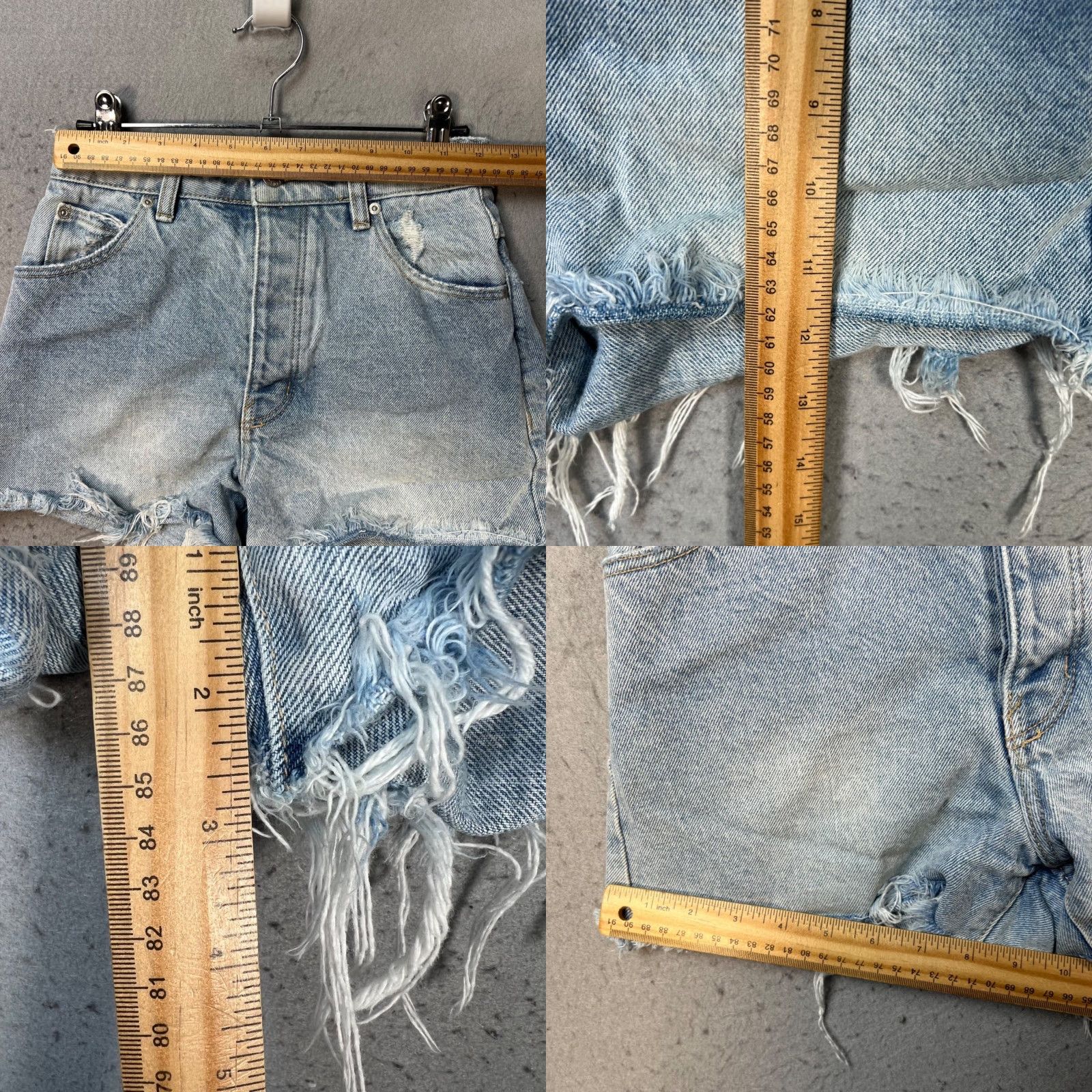 Vintage Rollas Womens 24 High Rise Cut-Off Denim Shorts City Bleach Raw Hem Jeans Cut-Offs 5-Pocket Summer Womens Size 42" / US 20 - 8 Thumbnail