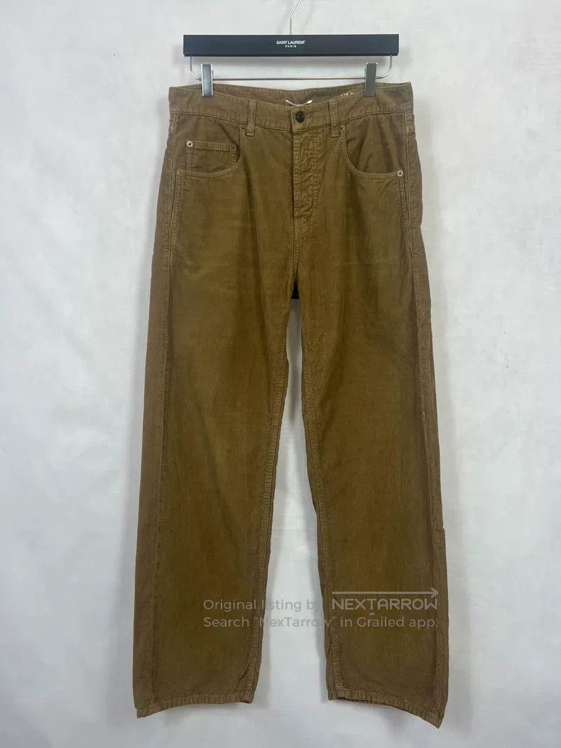 Saint Laurent Paris Saint Laurent Paris Khaki Corduroy Wide Leg Denim Pants Size US 28 / EU 44 - 1 Thumbnail