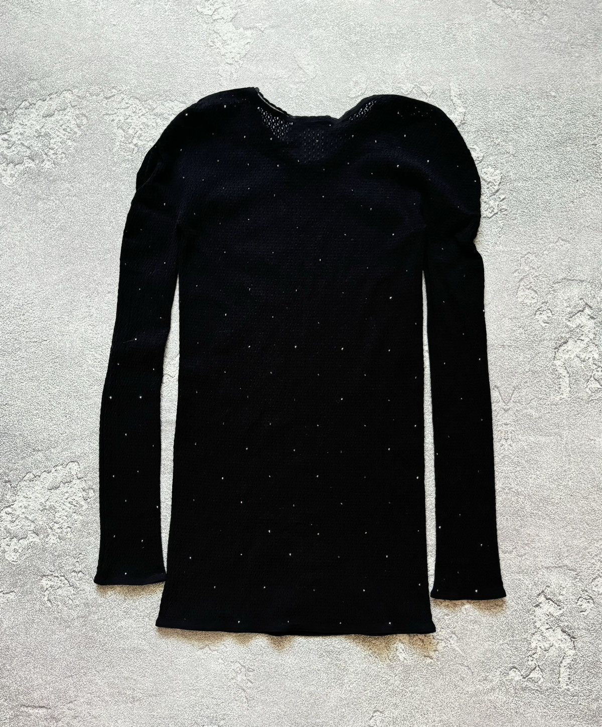 Designer × Wolford Wolford L mini mesh dress black long sleeve rhinestones Size L / US 10 / IT 46 - 11 Thumbnail