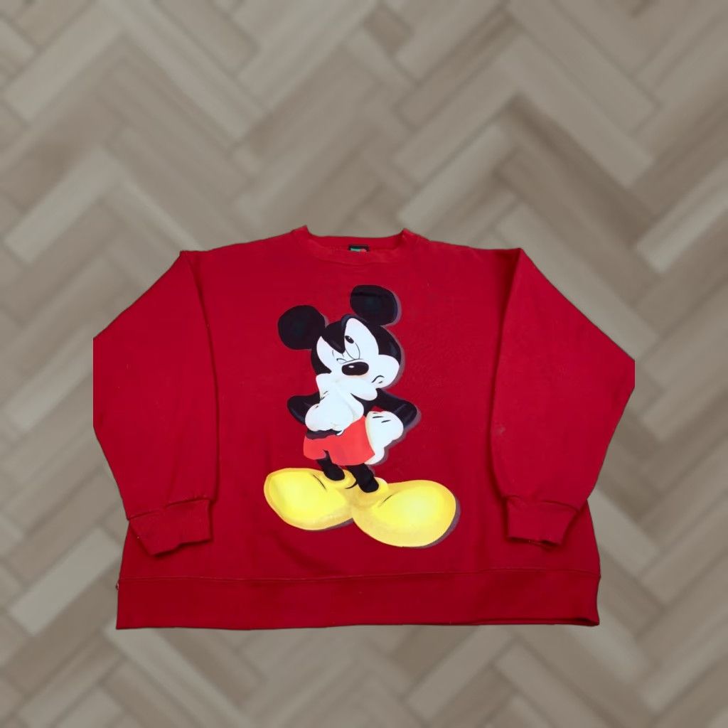 Disney VINTAGE Disney Mickey Sweatshirt Adult M/L Red Crew Neck Pullover Graphic Print 90s USA Mens Size US M / EU 48-50 / 2 - 1 Thumbnail