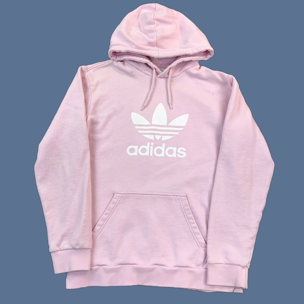 Adidas Adidas Originals Hoodie Mens Medium Pink French Terry Trefoil Logo Pullover Size US M / EU 48-50 / 2 - 1 Thumbnail