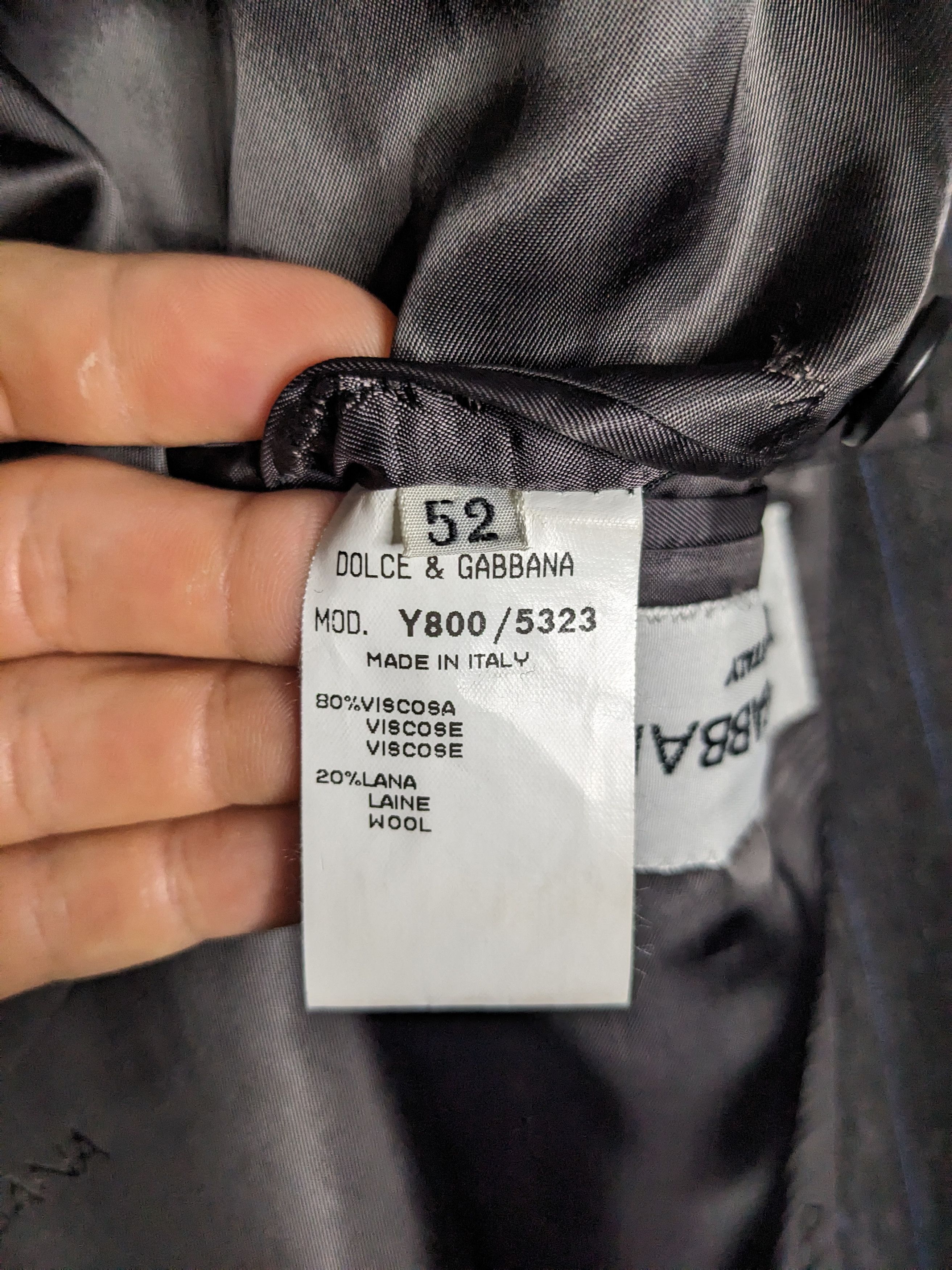 Dolce & Gabbana VTG 90s Dolce Gabbana Pinstripe Blazer Suit Jacket 42R Wool Size 42R - 11 Thumbnail
