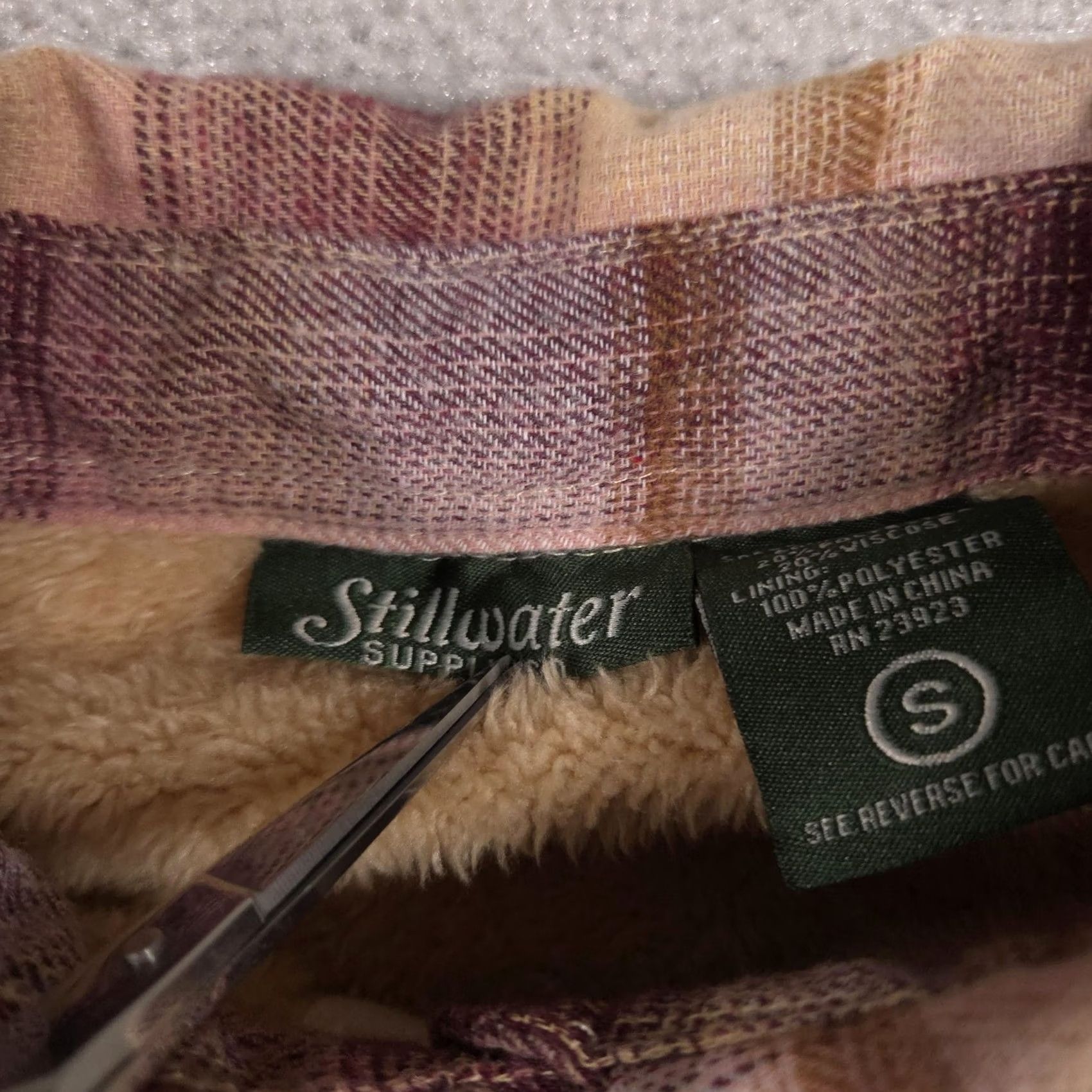 Vintage Stillwater Supply Flannel Shirt Womens Small Plaid Sherpa Lined Snap Front Size S / US 4 / IT 40 - 5 Thumbnail